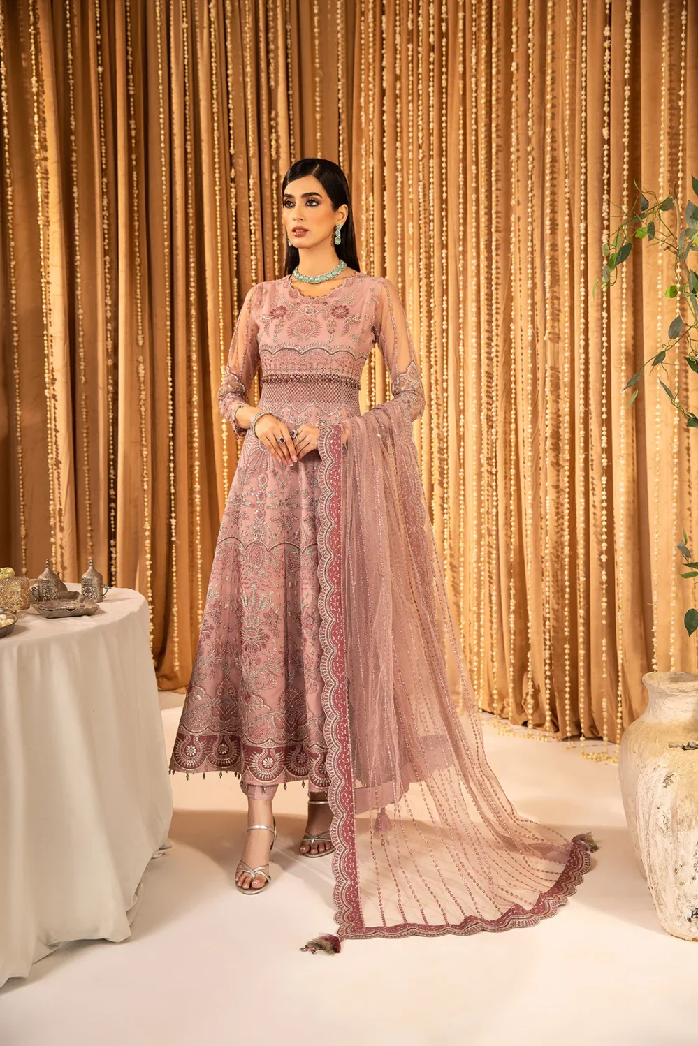 Alizeh Mehfil-e-Uroos Formal Collection –Anamta - V16D06 Embroidered Net Pink