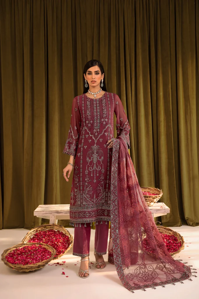 Alizeh Mehfil-e-Uroos Formal Collection –Famya - V16D04 Embroidered Chiffon Magenta
