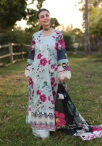 Elaf Print Chikankari 2024 | ECK-01B AQUABELLA