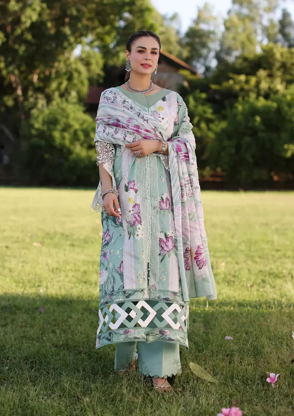 Elaf Print Chikankari 2024 | ECK-05B CELESTIAL