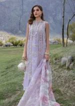 Crimson Lawn 24 | A Floral Mesh - Lavender