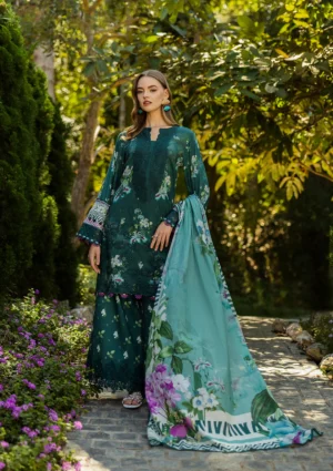Elaf Print Chikankari 25 | ELK-07B JADE EMBRACE