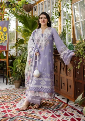 Elaf ECraft Chikankari Chiffon | EEC-5A LAVENDER LOVE