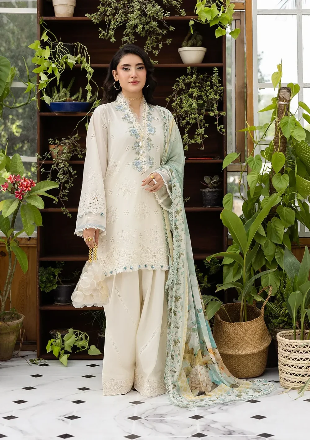 Elaf ECraft Chikankari Chiffon | EEC-1B PEARLISTA