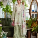 Elaf ECraft Chikankari Chiffon | EEC-5B MATCHA