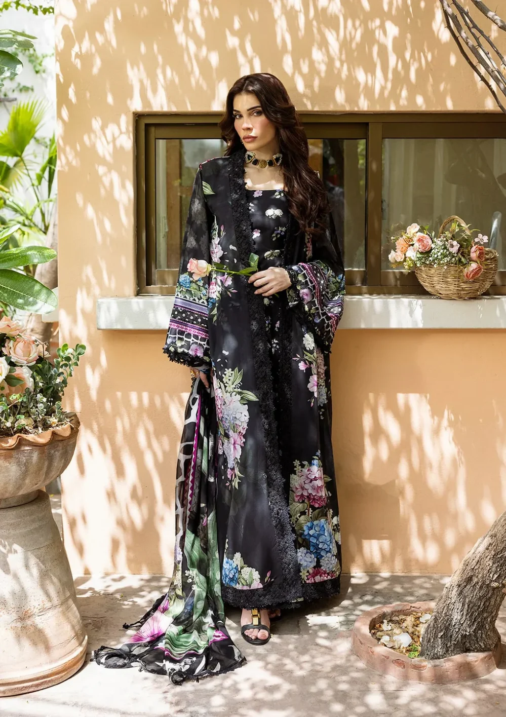 Elaf Prints Chiffon 25 VOL 1 | ECD-4A MIDNIGHT BLOOM