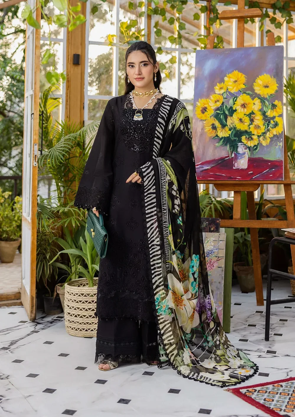 Elaf ECraft Chikankari Chiffon | EEC-2A QUEEN OF DUSK