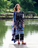 Roheenaz Garden Veil Printed Lawn | BlackBerry Frost