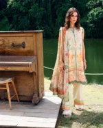 Roheenaz Garden Veil Printed Lawn | Gold Riddle