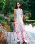 Roheenaz Garden Veil Printed Lawn | Tulip Sugar