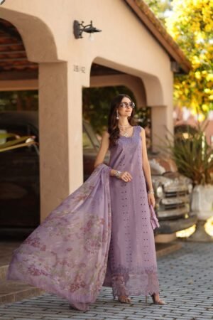 Noor Luxe Chikankari 26 | French Violet