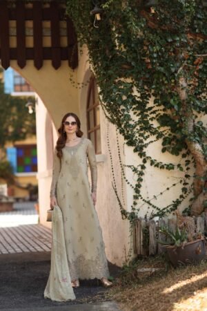 Noor Luxe Chikankari 26 | Warm Gold Sage