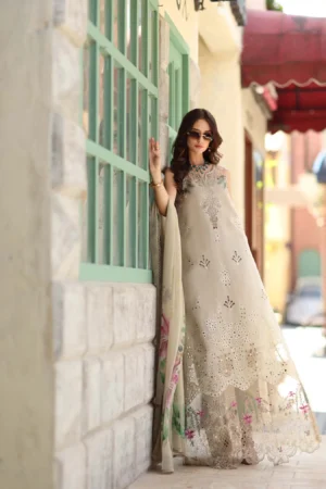 Noor Luxe Chikankari 26 | Soft Ivory