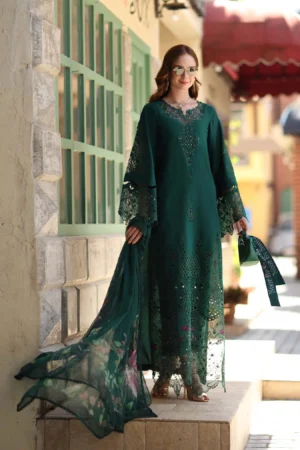Noor Luxe Chikankari 26 | Emerald Green