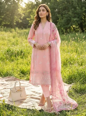 Lakhany Embroidered Essentials 26 | Blush Harmony