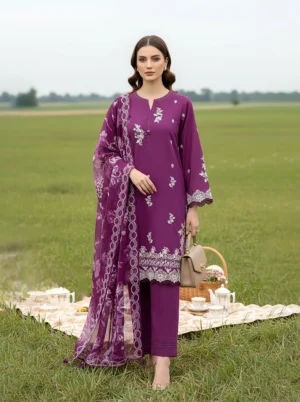 Lakhany Embroidered Essentials 26 | Plum Grace
