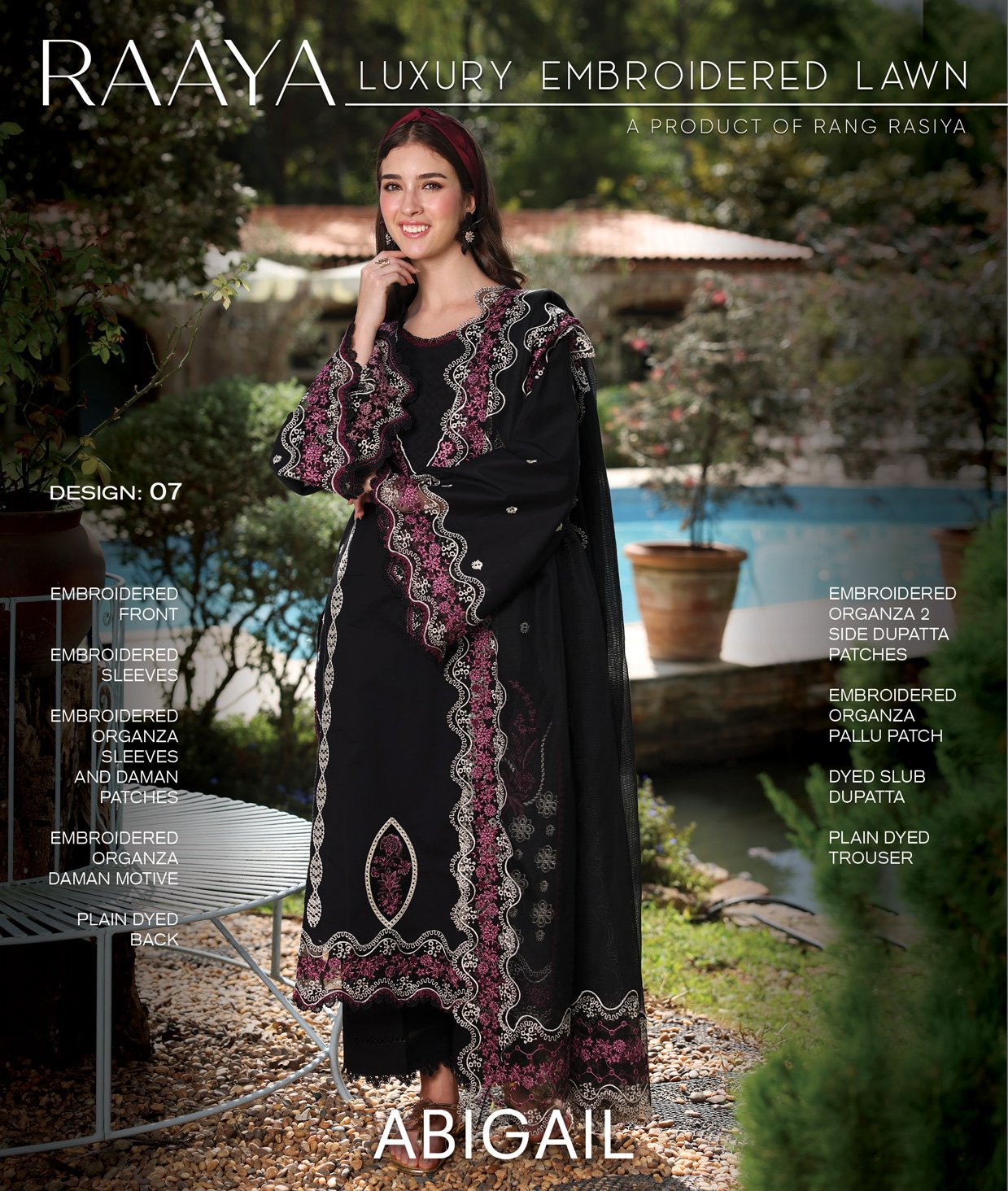 Rang Rasiya Raaya Embroidered Lawn | ABIGAIL