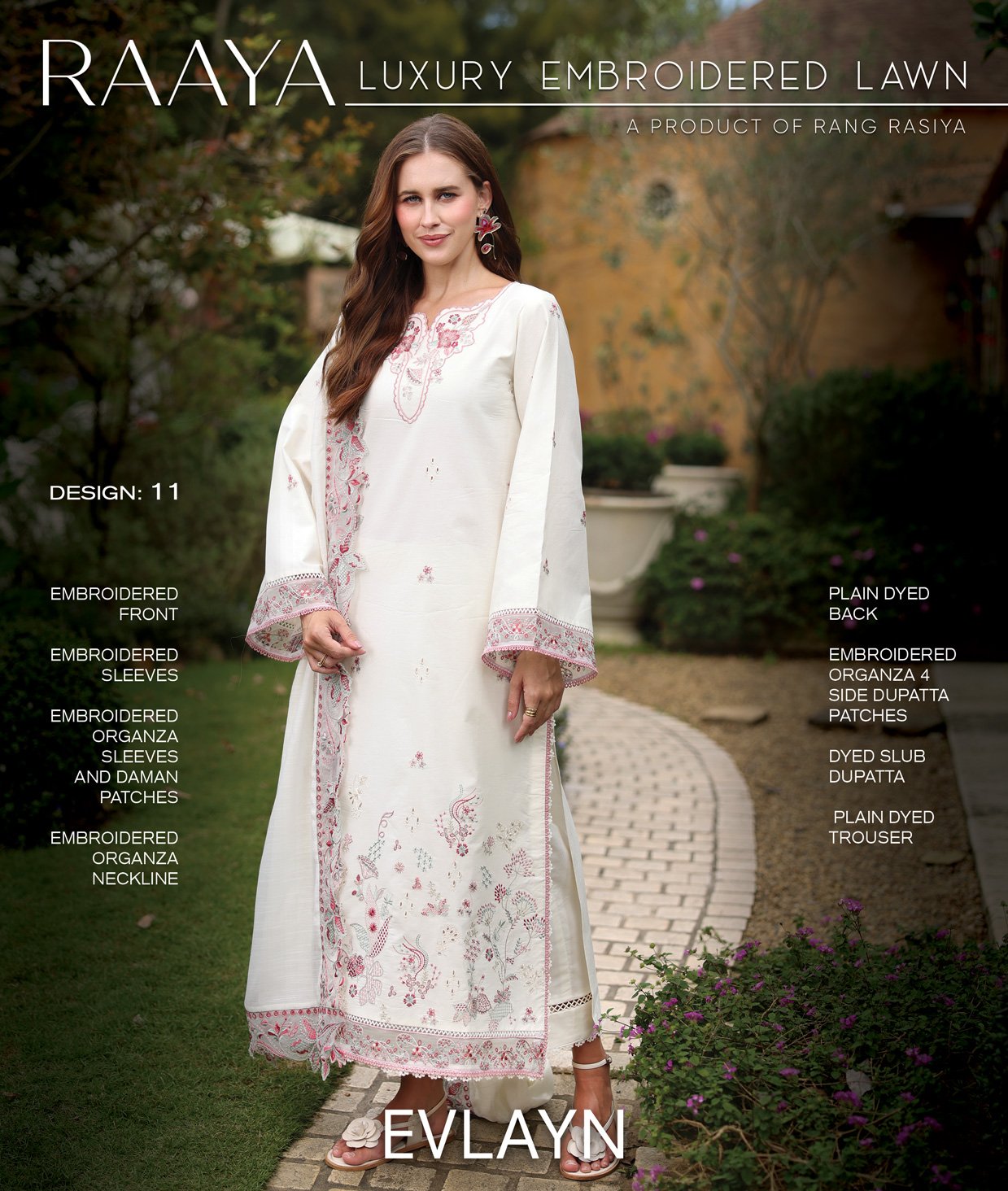 Rang Rasiya Raaya Embroidered Lawn | EVLAYN