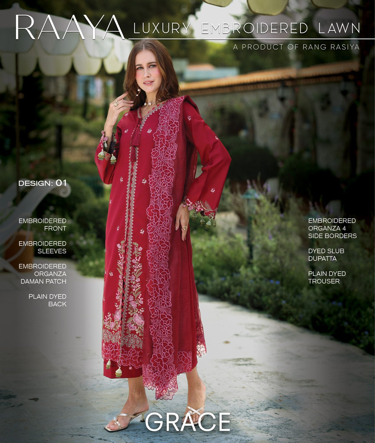 Rang Rasiya Raaya Embroidered Lawn | GLACE