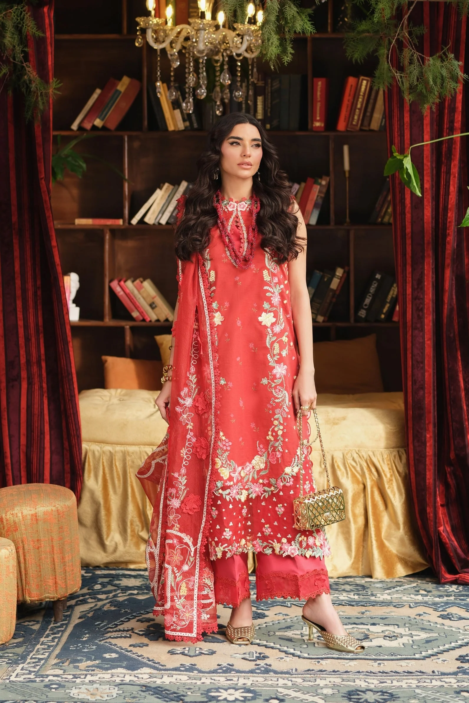 Maryam Hussain Luxury Lawn 26 | Crimson