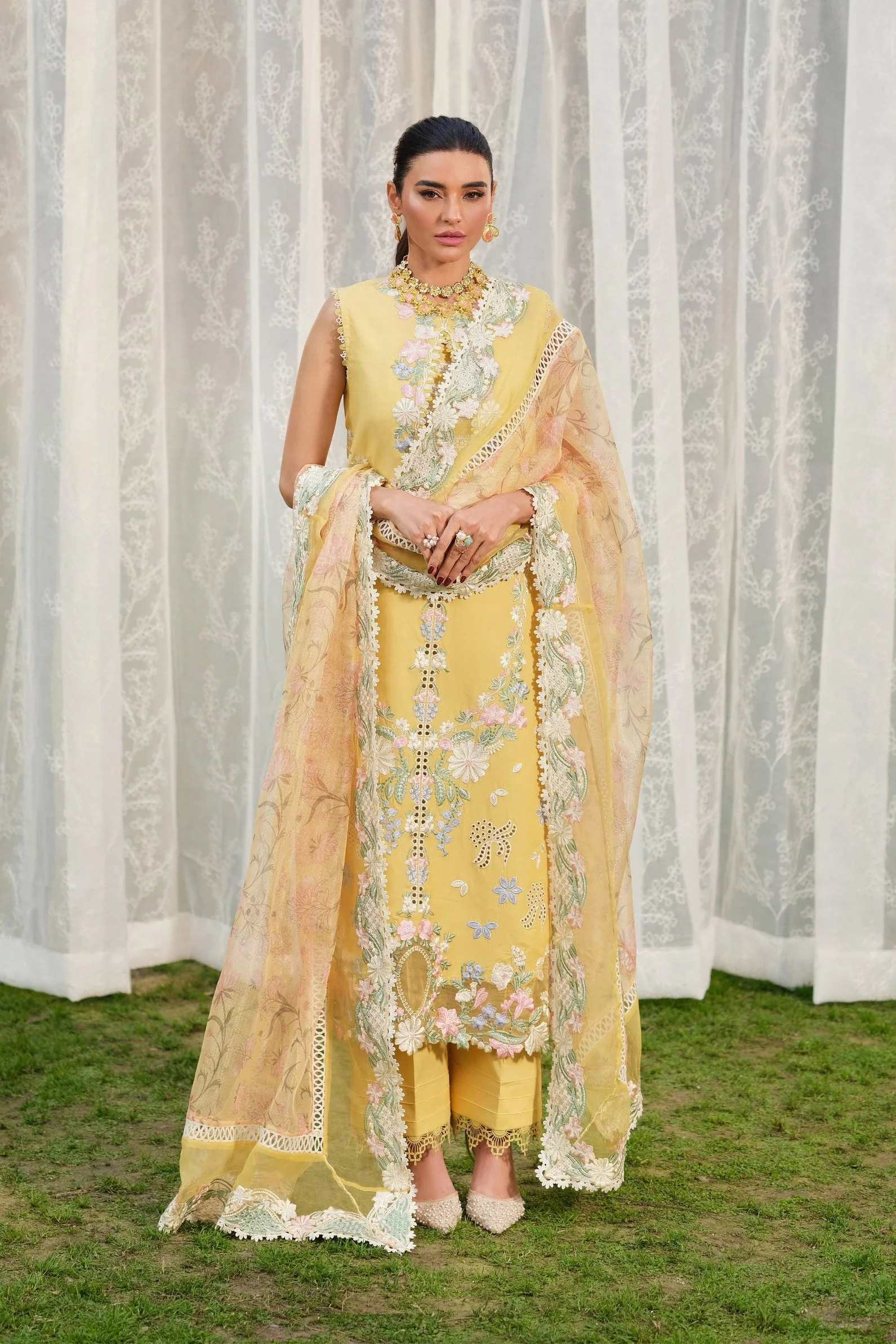 Maryam Hussain Luxury Lawn 26 | Sunflower